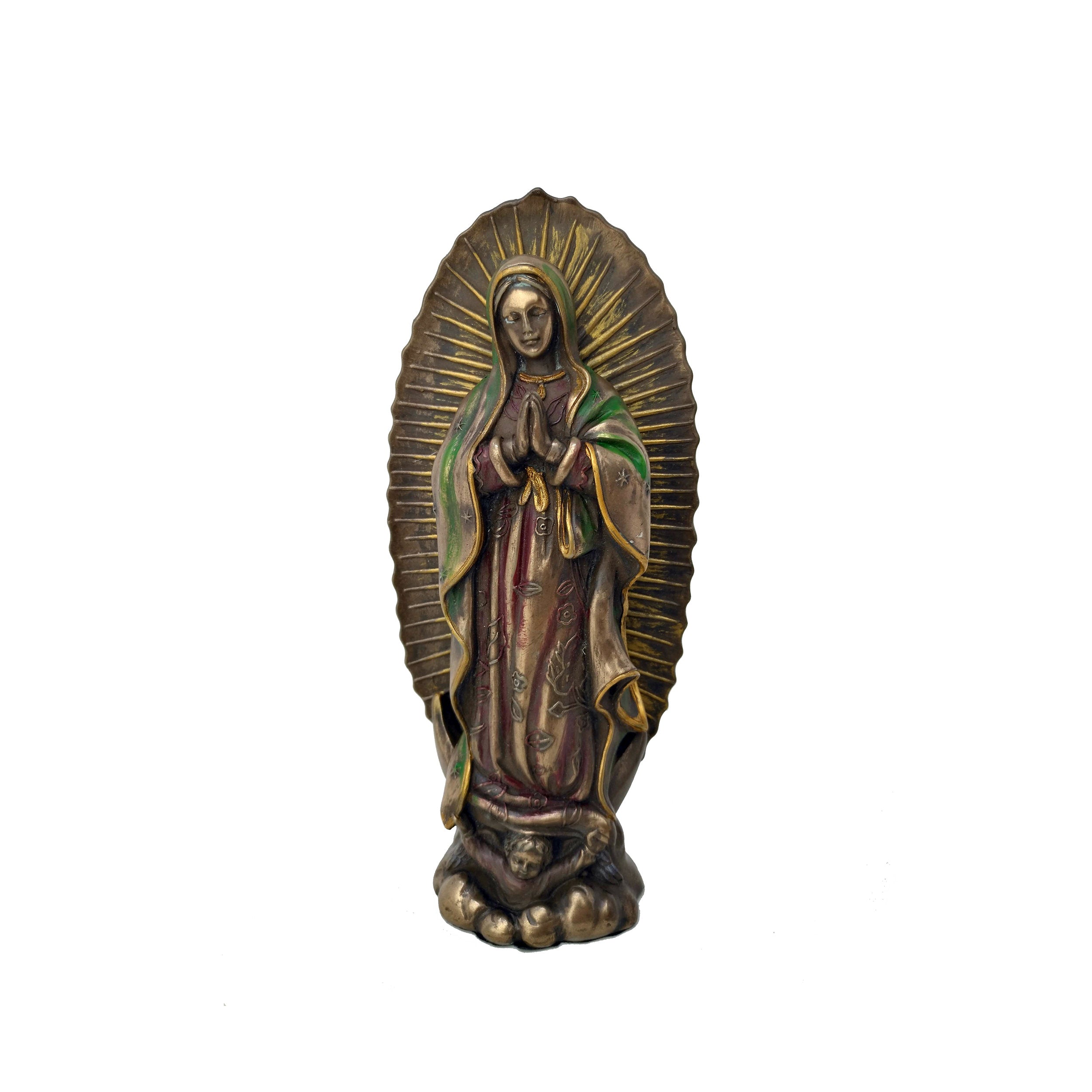 Our Lady of Guadalupe Statue / Virgin of Guadalupe - Virgin Mary Cold Cast Bronze Statue - Christian Statue Home Decor - 6.3'' / 16cm