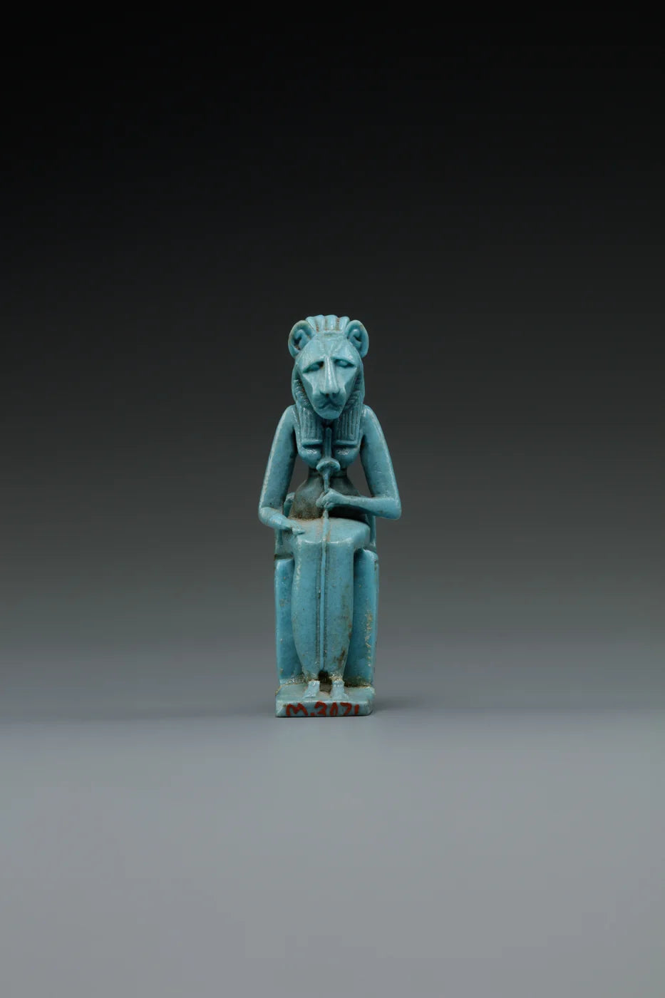 Sakhmet amulet; faience.